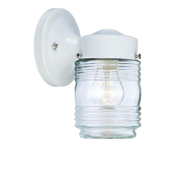 Builders Choice One Light White Wall Sconce 