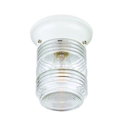 Builders Choice One Light White Finished Ceiling Light 