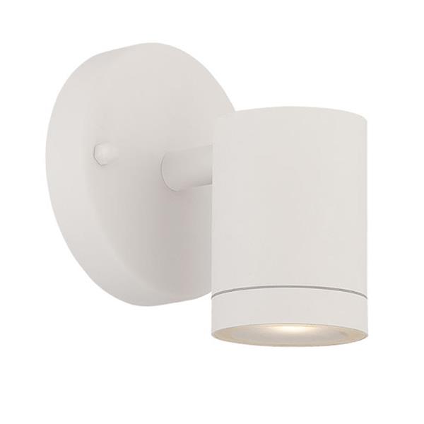Integrated LED One Light Textured White Wall Sconce 