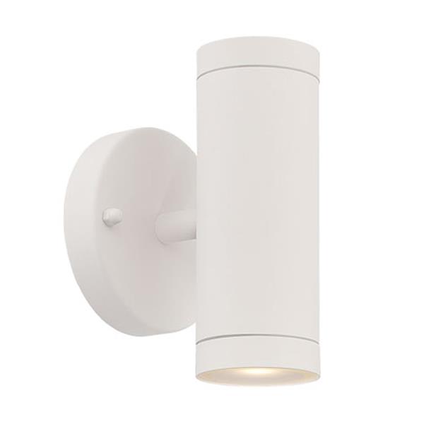 Integrated LED Two Light Textured White Wall Sconce 