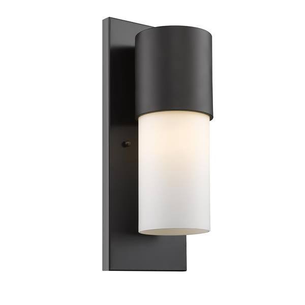 Cooper Oil-Rubbed Bronze Wall Sconce with Cylindrical Opal Glass 