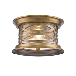 Lincoln Two Light Antique Brass Ceiling Light 