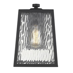 Hirche One Light Matte Black Wall Sconce with Glass Panels 