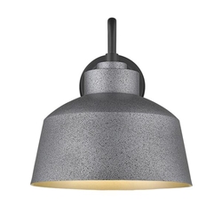 Barnes One Light Gray Wall Sconce with Metal Bowl Shaped Shade 