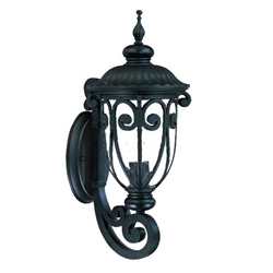 Naples Matte Black Wall Sconce with Clear Seeded Glass 