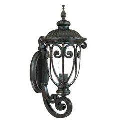 Naples Marbleized Mahogany Wall Sconce with Clear Seeded Glass 