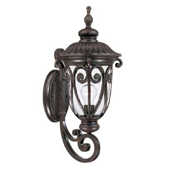 Naples One Light Marbleized Mahogany Wall Sconce with Rust Resistance 