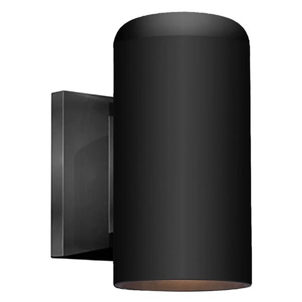 One Light Matte Black Outdoor Cylinder Wall Sconce 