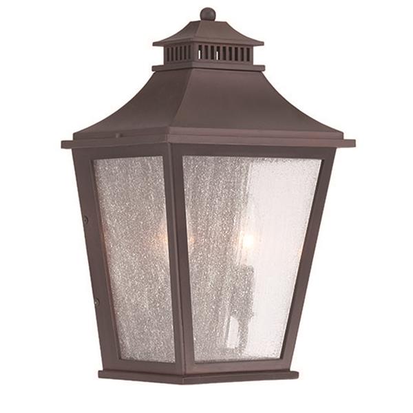 Chapel Hill Two Light Wall Sconce with Textured Seedy Glass 