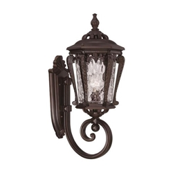Stratford Wall Sconce with Hammered Water Glass Accent 