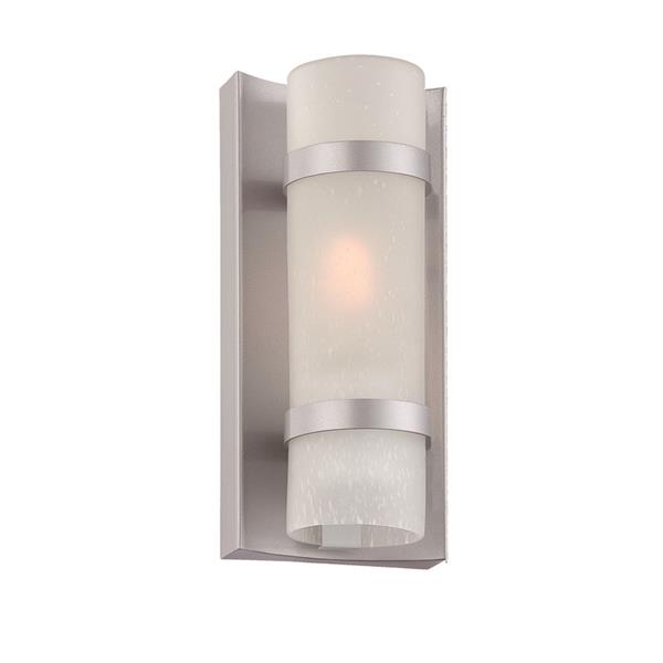Apollo One Light Brushed Steel Wall Sconce 