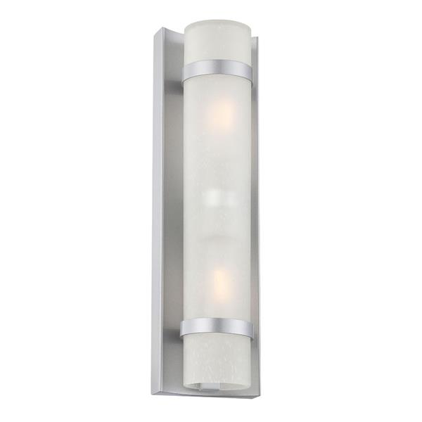 Apollo Two Light Brushed Steel Wall Sconce 