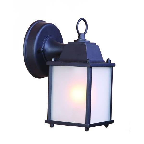 Builders Choice One Light Matte Black Wall Sconce with Frosted Glass 