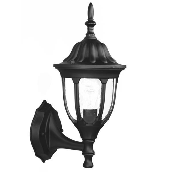 Suffolk Matte Black Wall Sconce with Fluted Top 