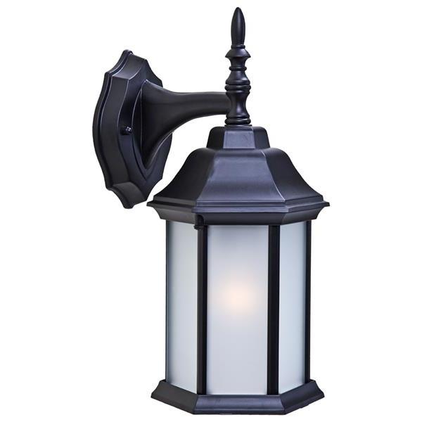 Craftsman 2 Matte Black Wall Sconce with Frosted Glass 