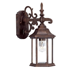 Madison Burled Walnut Wall Sconce with Clear Beveled Glass Panes 