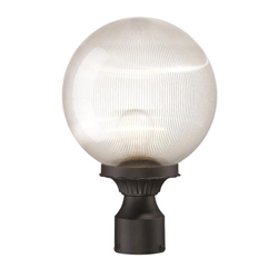 Havana One Light Matte Black Post Lantern with Clear Prismatic Acrylic Globe 