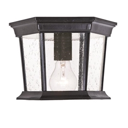 Dover One Light Matte Black Ceiling Light with Seeded Glass 