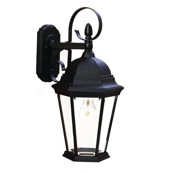 New Orleans Matte Black Wall Sconce with Beveled Glass Panes 