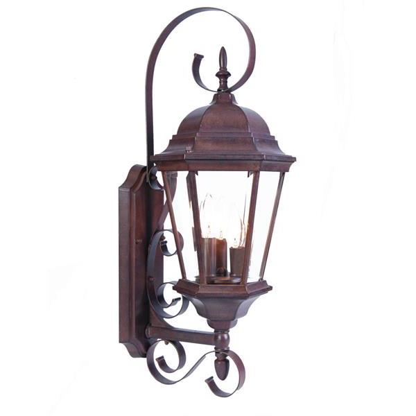 New Orleans 3-Light Burled Walnut Wall Sconce 