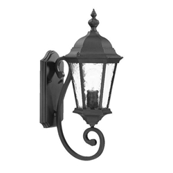 Telfair Matte Black Wall Sconce with Hammered Water Glass 