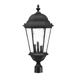 Telfair 3-Light Matte Black Post Lantern 