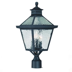 Bay Street 3-Light Matte Black Post Lantern 