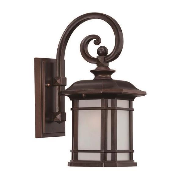 Somerset Architectural Bronze Wall Sconce with Frosted Linen Glass 