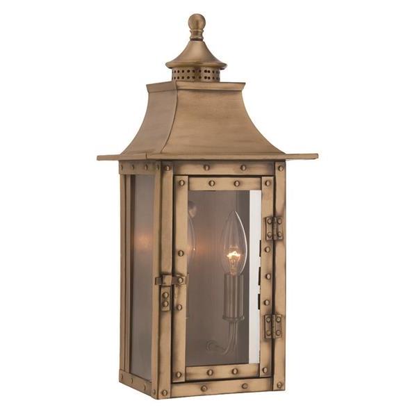 St. Charles Two Light Aged Brass Finished Wall Sconce 