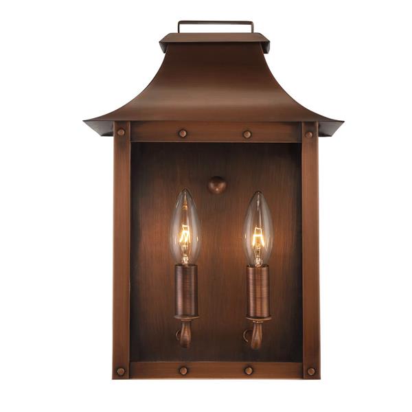Manchester Two Light Copper Patina Pocket Wall Sconce 