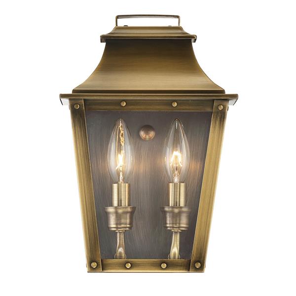 Coventry Two Light Aged Brass Finished Pocket Wall Sconce 