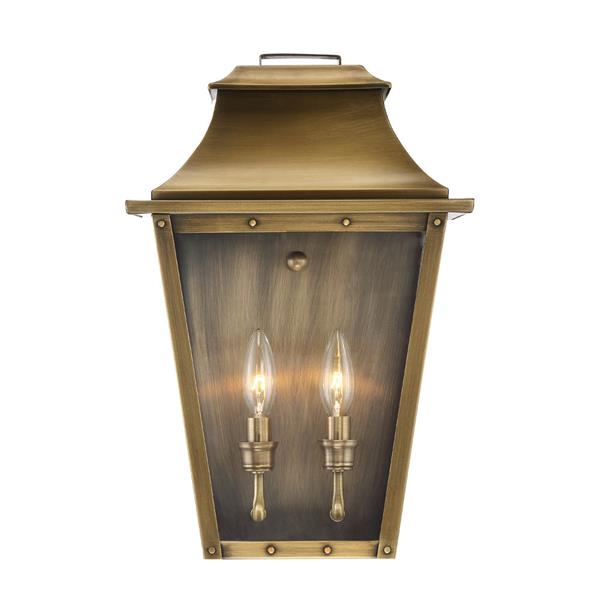 Coventry Aged Brass Pocket Wall Sconce with Intricate Detailing 