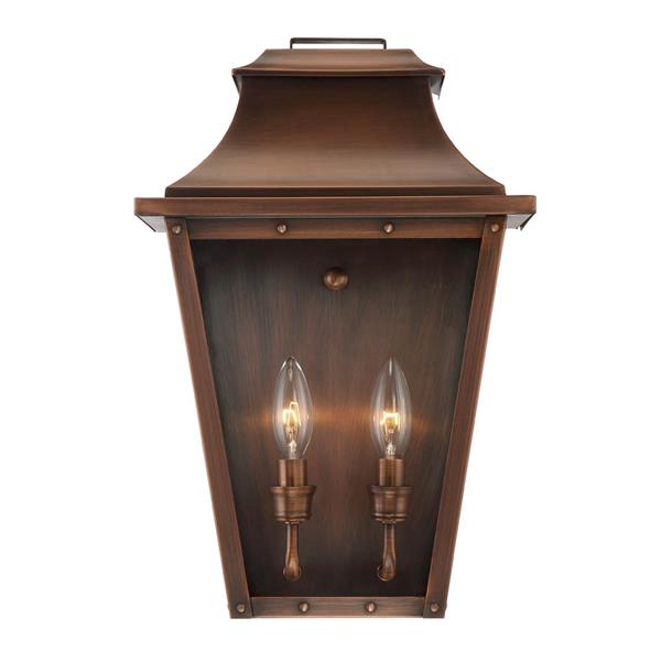Coventry Two Light Copper Patina Pocket Wall Sconce 