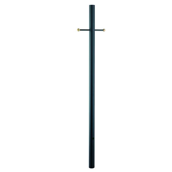 7 Feet Direct Burial Post with Cross Arm - Black 
