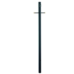 7 Feet Direct Burial Post with Outlet And Cross Arm - Black 