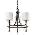 Kara 3-Light Oil-Rubbed Bronze Chandelier with Fabric Shades And Crystal Bobeches