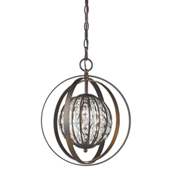 Olivia One Light Crystal Globe Pendant 
