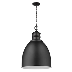 Colby One Light Pendant with Gloss White Interior Shade 