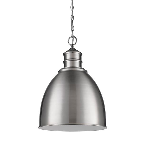 Colby Farmhouse Style Pendant with Gloss White Interior Shade 