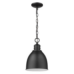 Colby One Light Matte Black Finished Pendant 