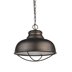 Ansen One Light Oil-Rubbed Bronze Pendant with Gloss White Interior Shade