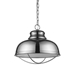 Ansen One Light Polished Nickel Pendant with Gloss White Interior Shade - ACC1619