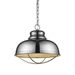 Ansen One Light Polished Nickel Pendant with Gloss White Interior Shade - ACC1619