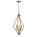 Easton 4-Light Washed Gold Pendant with Crystal Bobeches