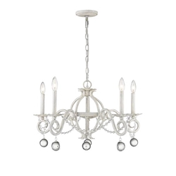 Callie 5-Light Country White Chandelier 