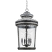 Kingston 4-Light Antique Lead Foyer Pendant with Curved Water Glass Panes - ACC1645