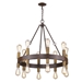 Cumberland 16-Light Wood Finish Chandelier with Raw Brass Sockets - ACC1650