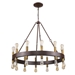 Cumberland 24-Light Wood Finish Chandelier with Raw Brass Sockets - ACC1651