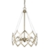 Nora 4-Light Washed Gold Drum Pendant with Abstract Open-Air Cage Shade