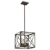 Brooklyn 4-Light Oil-Rubbed Bronze Pendant with Metal Framework Shade
